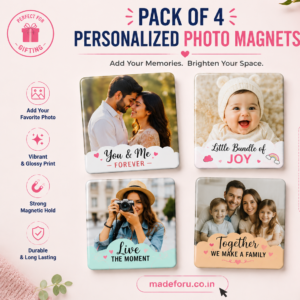 Personalized Photo Magnet – 3x3 Inch Square (Set of 4)