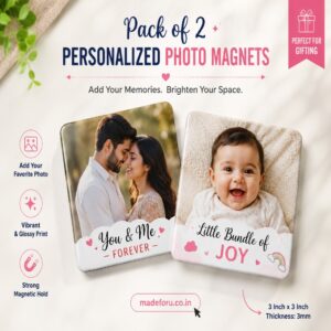Personalized Photo Magnet – 3x3 Inch Square (Set of 2)