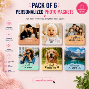 Personalized Photo Magnet – 3x3 Inch Square (Set of 6)