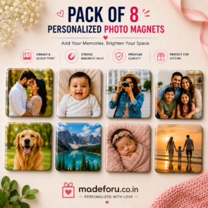 Personalized Photo Magnet – 3x3 Inch Square (Set of 8)